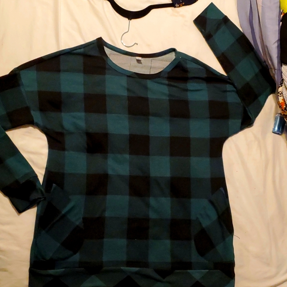 Green Flannel long sleeve shirt